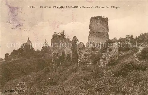 AK / Ansichtskarte Evian les Bains_Haute_Savoie Ruines du Chateau des Allinges Evian les Bains_Haute