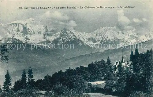 AK / Ansichtskarte Sallanches Le Chateau de Domanoy et le Mont Blanc Sallanches