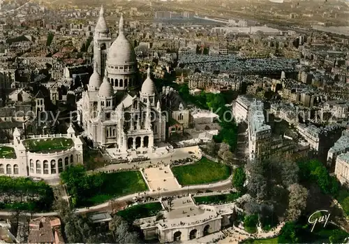 AK / Ansichtskarte Paris La Basilique du Sacre Coeur de Montmartre Vue aerienne Paris