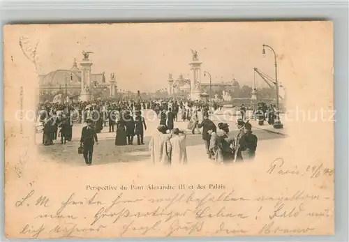 AK / Ansichtskarte Paris Pont Alexandre III et des Palais Paris