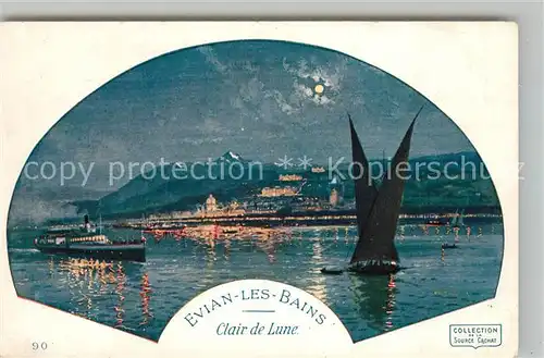 AK / Ansichtskarte Evian les Bains_Haute_Savoie Clair de Lune Evian les Bains_Haute
