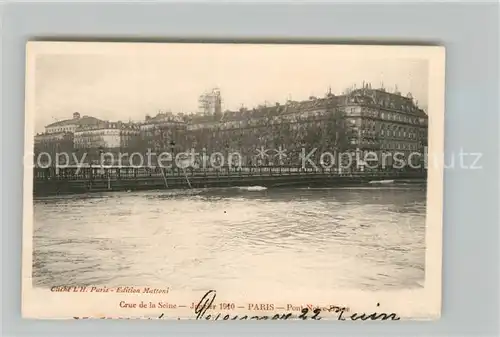 AK / Ansichtskarte Paris Crue de la Seine 1910 Pont Notre Dame Paris