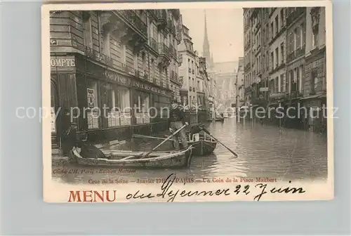 AK / Ansichtskarte Paris Crue de la Seine Un Coin de la Place Maubert Paris