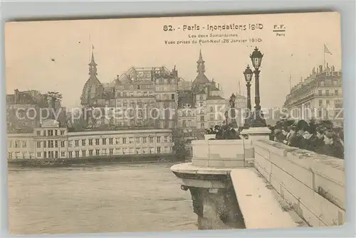 AK / Ansichtskarte Paris Les deux Samaritaines Vues prises du Pont Neuf 1910 Paris