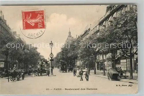 AK / Ansichtskarte Paris Boulevard des Italiens Paris