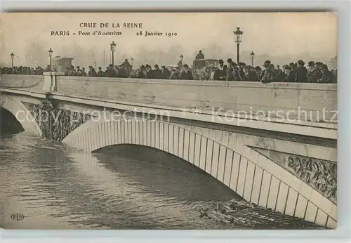 AK / Ansichtskarte Paris Pont dAusterlitz Janvier 1910 Paris