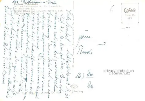 AK / Ansichtskarte Gebhardshain Fliegeraufnahme Kurhaus Waldfrieden Gebhardshain