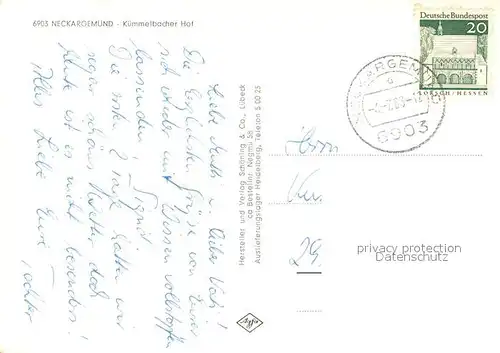 AK / Ansichtskarte Neckargemuend Kuemmelbacher Hof Neckargemuend