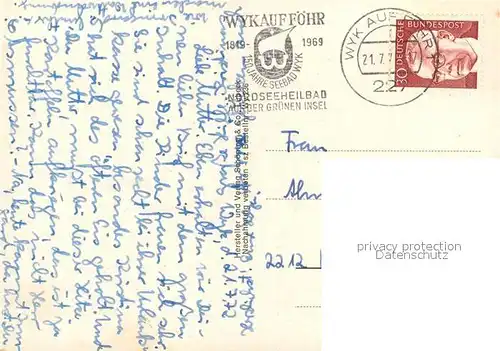 AK / Ansichtskarte Insel_Foehr Fliegeraufnahme Wyk Strand Friesinnen Strand Faehranleger Goting Kliff Insel_Foehr