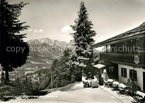 AK / Ansichtskarte Berchtesgaden Alpenwirtschaft Vorderbrand mit Untersberg Berchtesgaden