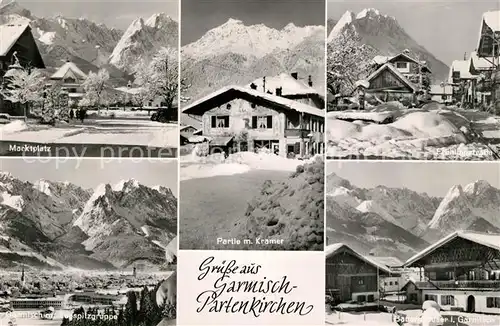 AK / Ansichtskarte Garmisch Partenkirchen Marktplatz Kramer Zugspitze Garmisch Partenkirchen