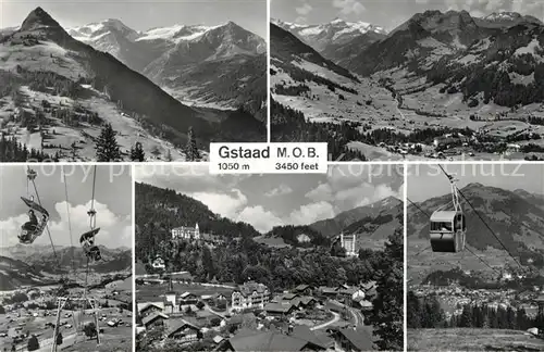 AK / Ansichtskarte Gstaad Luftseilbahn Sesselbahn Gstaad