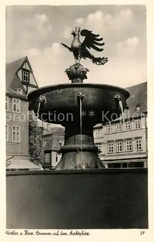 AK / Ansichtskarte Goslar Brunnen Marktplatz Goslar