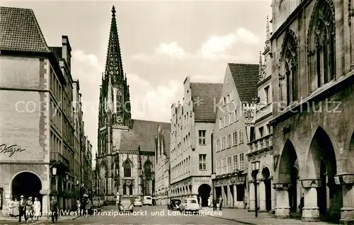 AK / Ansichtskarte Muenster_Westfalen Prinzipalmarkt Lambertikirche Muenster_Westfalen