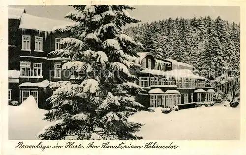 AK / Ansichtskarte Braunlage Sanatorium Schroeder Braunlage