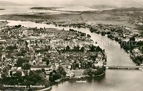 AK / Ansichtskarte Konstanz_Bodensee Inselhotel Rheinausfluss Reichenau Konstanz_Bodensee