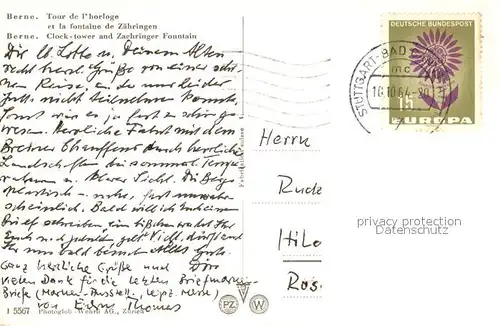 AK / Ansichtskarte Bern_BE Zeitglockenturm Zaehringerbrunnen Bern_BE