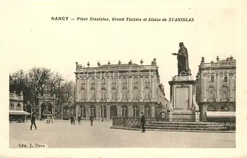 AK / Ansichtskarte Nancy_Lothringen JPlace Stanislas Grand Theatre Statue Stanislas Nancy Lothringen