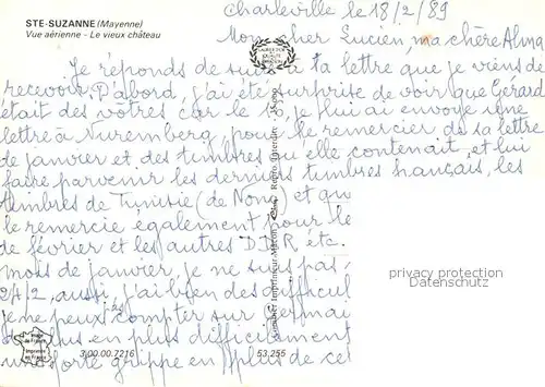 AK / Ansichtskarte Sainte Suzanne_Mayenne Vue aerienne Le vieux chateau Sainte Suzanne Mayenne