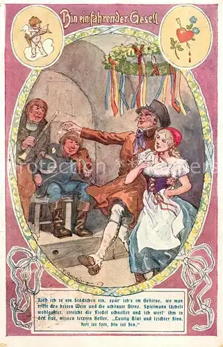 AK / Ansichtskarte BDD_Niederoesterreich Bin ein fahrender Gesell Musikanten Klarinette Geige  BDD_Niederoesterreich