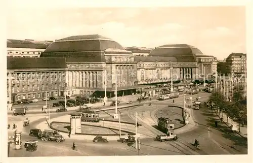 AK / Ansichtskarte Strassenbahn Leipzig Hauptbahnhof  Strassenbahn