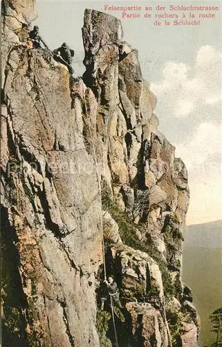 AK / Ansichtskarte Klettern_Bergsteigen Schluchtstrasse Felsen  Klettern_Bergsteigen