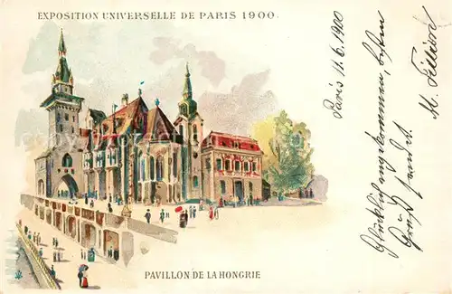 AK / Ansichtskarte Exposition_Universelle_Paris_1900 Pavillon de la Hongrie Litho Exposition_Universelle