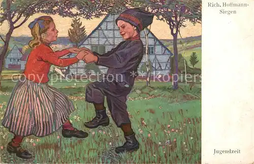 AK / Ansichtskarte Kuenstlerkarte Rich. Hoffmann Siegen Jugendzeit Moderne Meister Kinder Tanz  Kuenstlerkarte