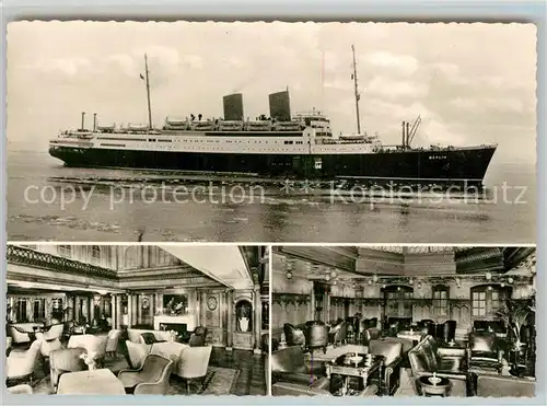 AK / Ansichtskarte Dampfer_Oceanliner M.S. Berlin Gesellschaftshalle Rauchsalon 1. Klasse  Dampfer Oceanliner
