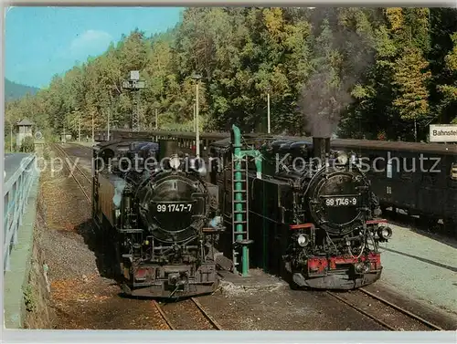 AK / Ansichtskarte Lokomotive Schmalspurlokomotiven Bahnhof Kipsdorf  Lokomotive