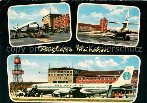 AK / Ansichtskarte Flughafen_Airport_Aeroporto Muenchen Flugzeug Pan American  Flughafen_Airport