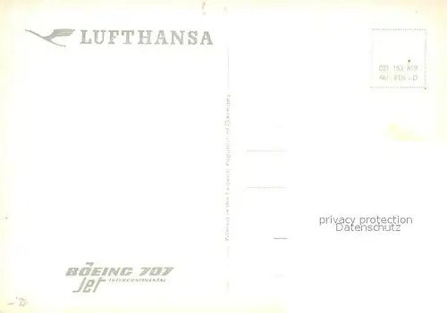 AK / Ansichtskarte Lufthansa Boeing Jet 707 Lufthansa