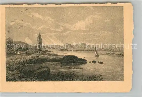 AK / Ansichtskarte Insel_Reichenau um 1830 Kuenstlerkarte Insel Reichenau