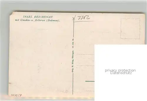 AK / Ansichtskarte Insel_Reichenau mit Gnadensee und Zellersee aus der Vogelperspektive Kuenstlerkarte Insel Reichenau