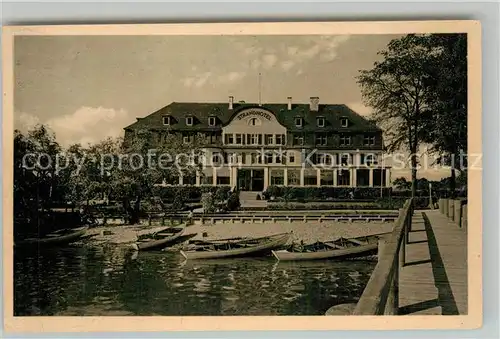 AK / Ansichtskarte Insel_Reichenau Strandhotel Bootssteg Insel Reichenau