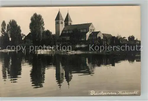 AK / Ansichtskarte Niederzell_Reichenau Kirche Ansicht vom See aus Niederzell Reichenau