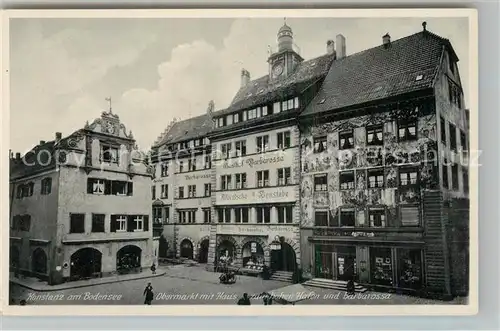AK / Ansichtskarte Konstanz_Bodensee Obermarkt mit Haus zum hohen Hafen und Hotel Barbarossa Historisches Gebaeude Konstanz_Bodensee