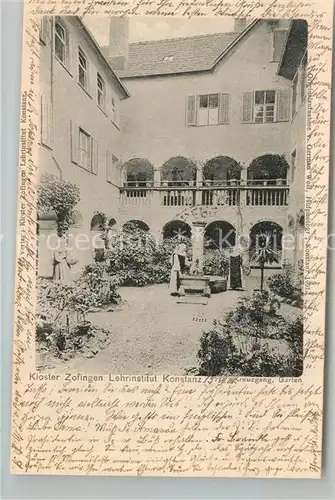 AK / Ansichtskarte Konstanz_Bodensee Kloster Zofingen Lehrinstitut Kreuzgang Garten Konstanz_Bodensee