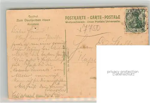 AK / Ansichtskarte Konstanz_Bodensee Historisches Gebaeude Gasthof Zum Deutschen Haus Konstanz_Bodensee