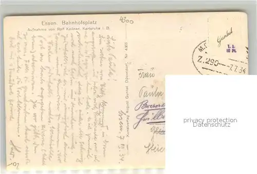 AK / Ansichtskarte Essen_Ruhr Bahnhofsplatz Essen_Ruhr