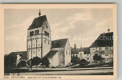 AK / Ansichtskarte Insel_Reichenau Muenster mit Klosteranbau Insel Reichenau