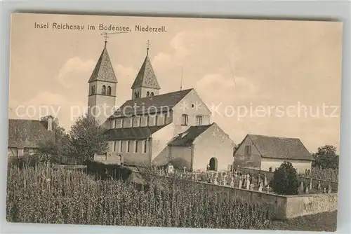 AK / Ansichtskarte Niederzell_Reichenau Kirche Friedhof Niederzell Reichenau