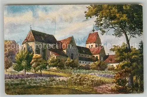 AK / Ansichtskarte Insel_Reichenau Muenster Marschall Kuenstlerkarte Insel Reichenau