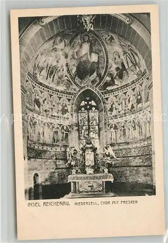 AK / Ansichtskarte Niederzell_Reichenau Kirche Chor mit Fresken Niederzell Reichenau