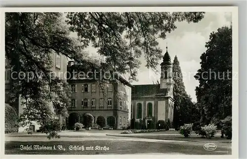 AK / Ansichtskarte Insel_Mainau Schloss mit Kirche Insel Mainau