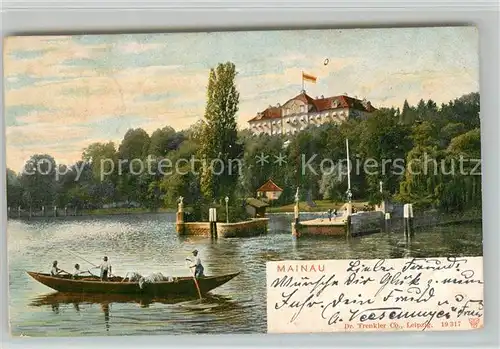 AK / Ansichtskarte Insel_Mainau Bootsanleger Blick zum Schloss Insel Mainau