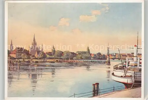 AK / Ansichtskarte Konstanz_Bodensee Hafen Munding Kuenstlerkarte Serie Bilder vom Bodensee Reihe 448 Konstanz_Bodensee