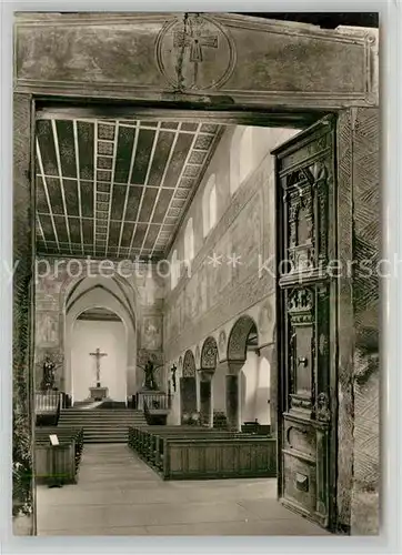 AK / Ansichtskarte Oberzell_Reichenau St Georg Kirche Romanisches Portal und Tuere von 1620 Oberzell Reichenau