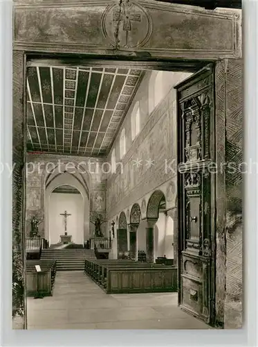 AK / Ansichtskarte Oberzell_Reichenau St Georg Kirche Romanisches Portal und Tuere von 1620 Oberzell Reichenau