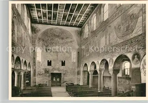 AK / Ansichtskarte Oberzell_Reichenau St Georg Kirche Innenansicht Westapsis Fresken Malerei Barock Oberzell Reichenau